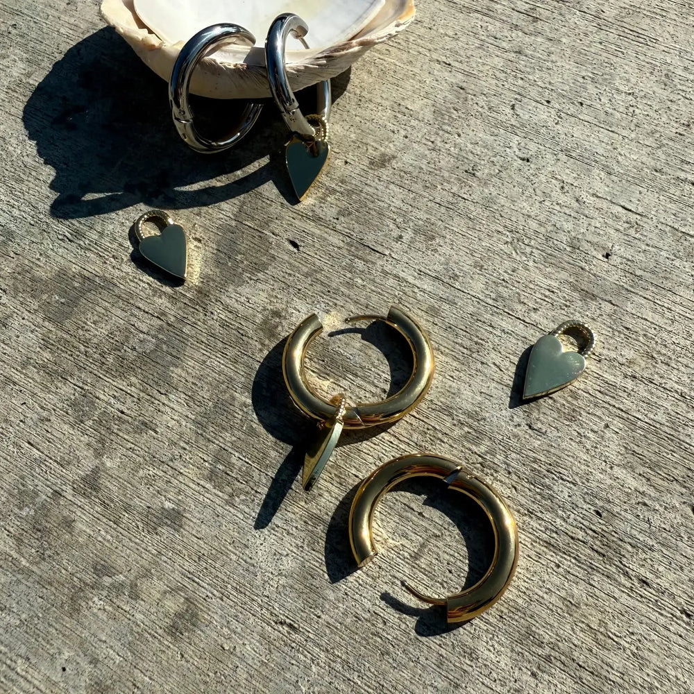 Addicted To Love Heart Hoops