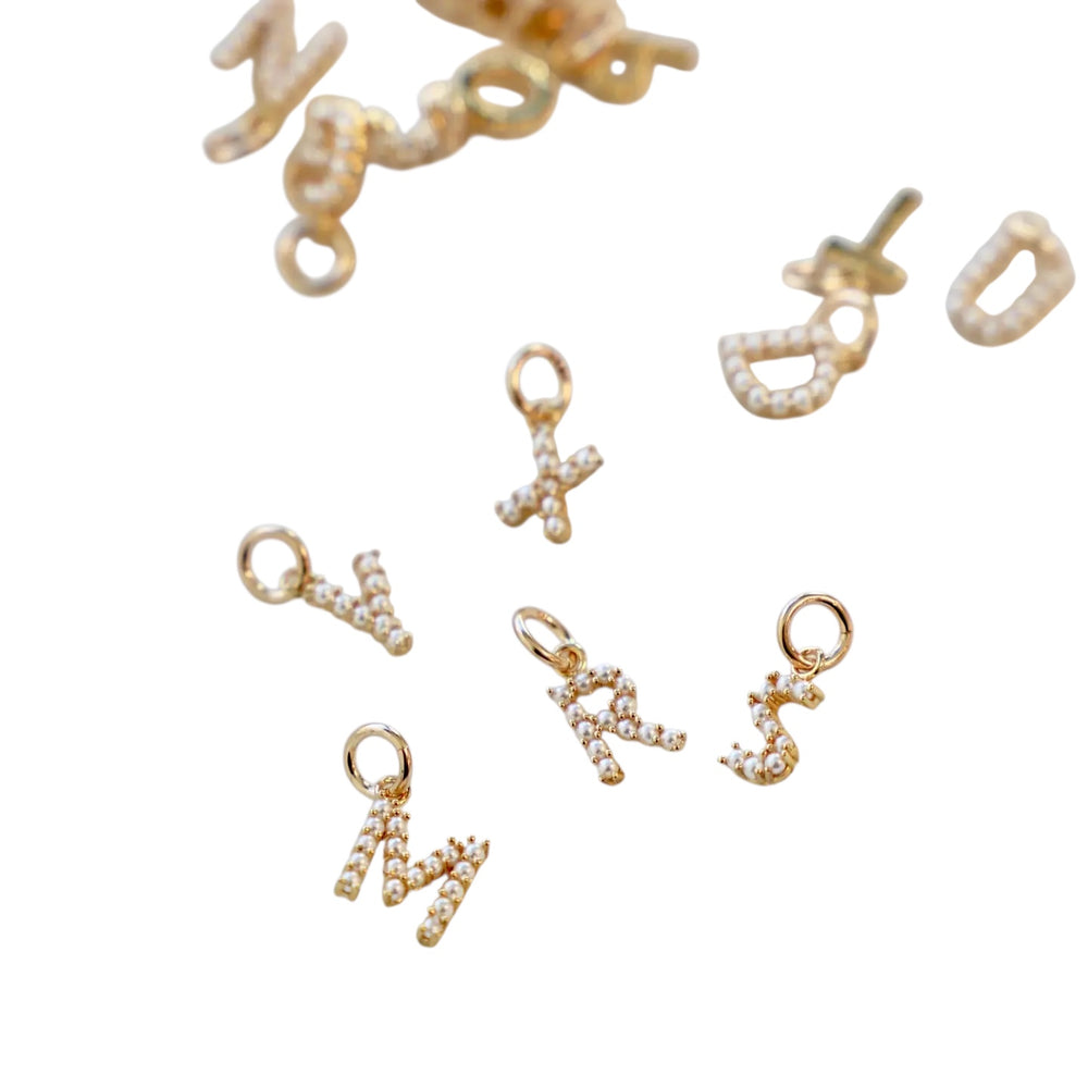 Pearl Initial Charm