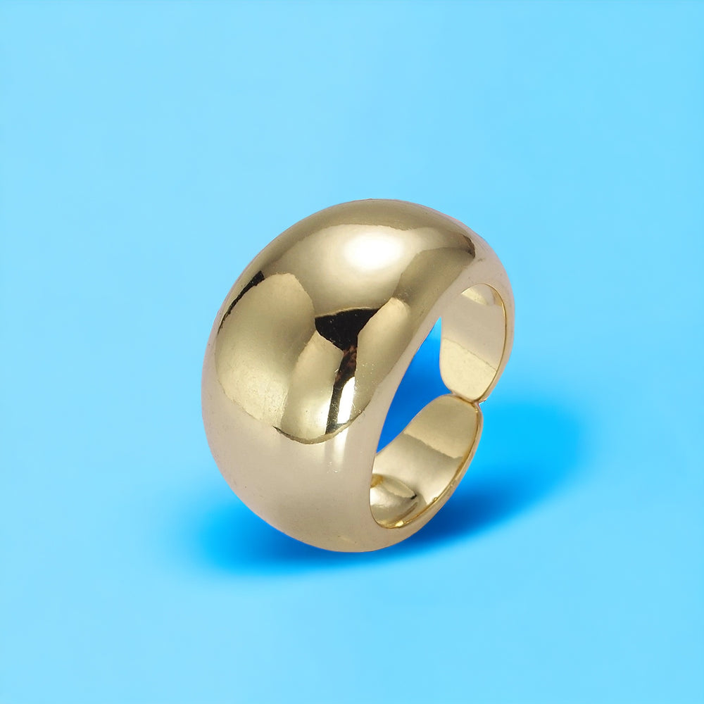 Dome in Silver & Gold Stackable Bold Chunky Statement Jewelry Gift Minimalist Ring