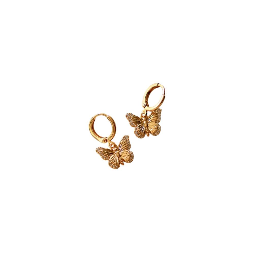 Butterfly Huggie Hoop Earrings