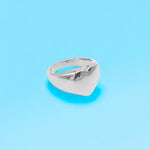 Heart Signet Ring Silver