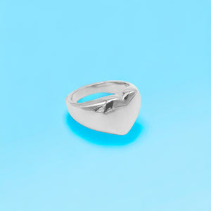 Heart Signet Ring Silver