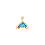 Opal Whale Mermaid Dolphin Tail Charm in Gold Filled