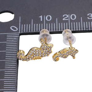 Dainty Mismatched Sea Horse Stud Earrings