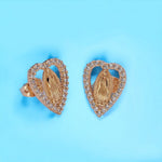 Heart Outline Mother Virgin Mary Earrings