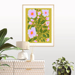 Green and Lilac Blooms Art Print