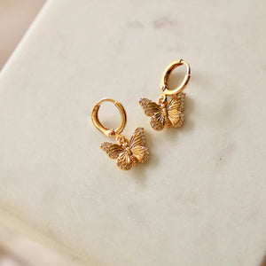 Butterfly Huggie Hoop Earrings