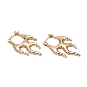 Fire Flame French Lock Latch Earrings