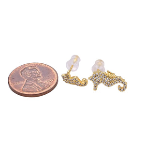 Dainty Mismatched Sea Horse Stud Earrings