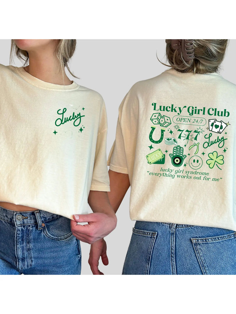 St. Patricks Day Tee, Lucky, Trendy Graphic Apparel, Lucky