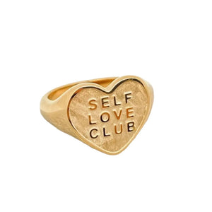 Self Love Club Heart Shaped 18K Gold Plated Ring