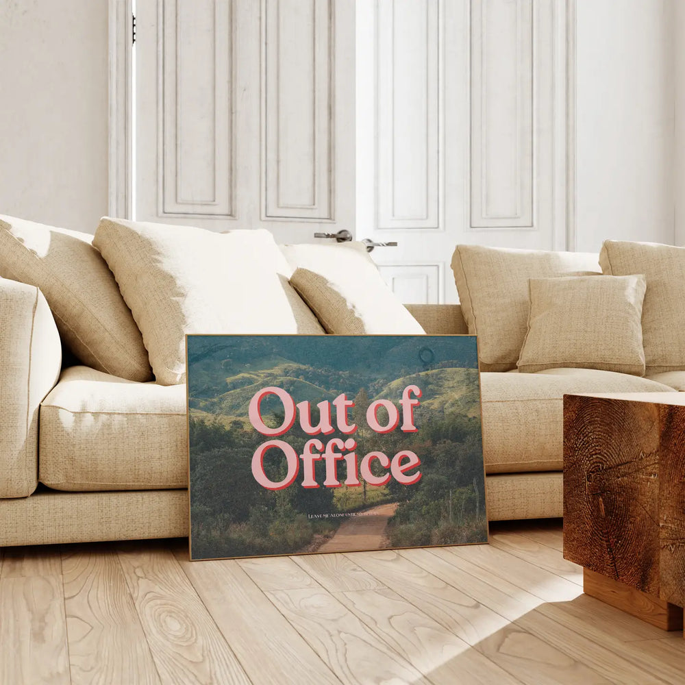 “Out of Office” Horizontal Poster, Wall Art, Trendy Poster