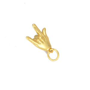 Gold Filled I Love You Hand Gesture Charm Pendant