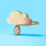 Cloud Opal Raindrop Gold Ring