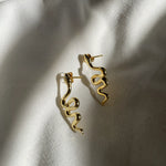 Gold Snake Stud Earrings