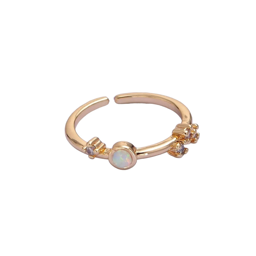 Thin Gold Opal Minimalist Ring