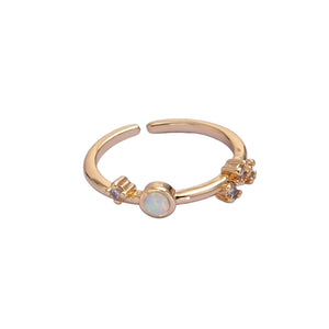 Thin Gold Opal Minimalist Ring