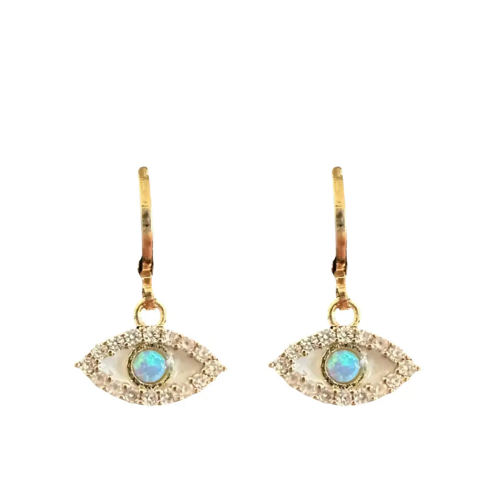 Opal Evil Eye Huggies