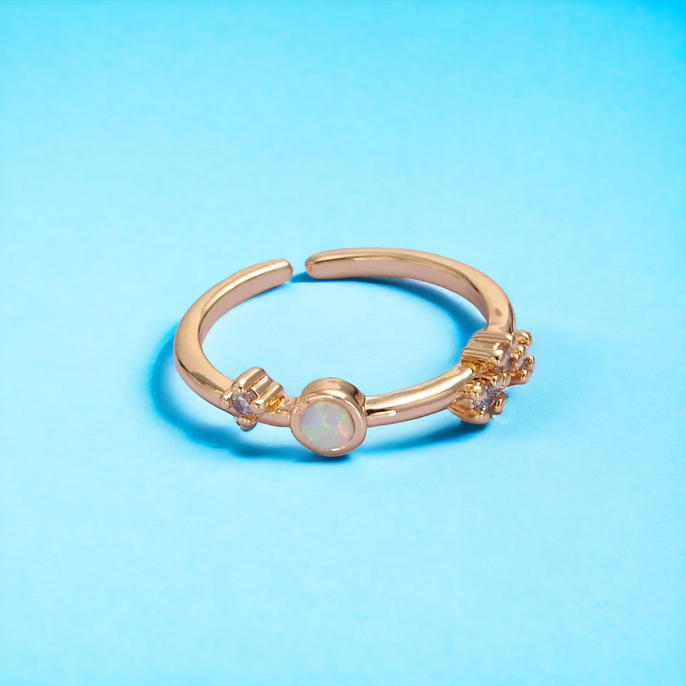 Thin Gold Opal Minimalist Ring