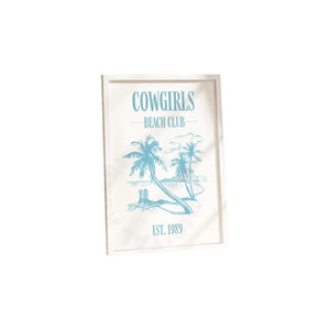 Cowgirl Beach Club 1989 Surf Blue Wall Art Prints