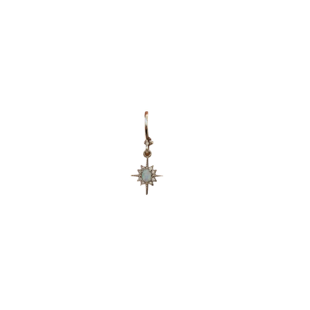 Silver Opalite Star Huggies