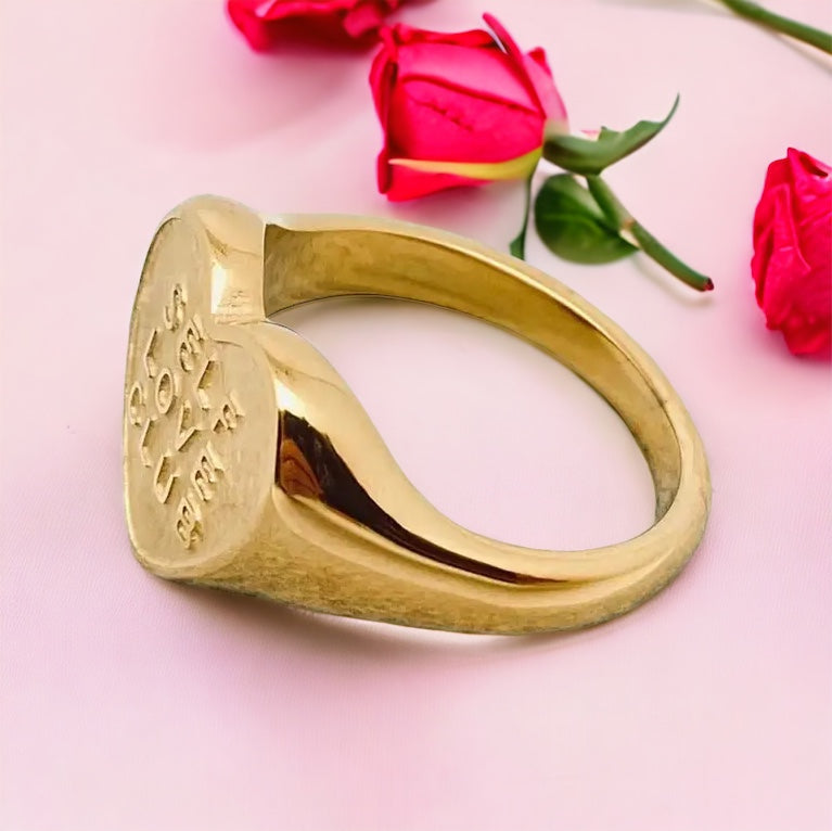 Self Love Club Heart Shaped 18K Gold Plated Ring