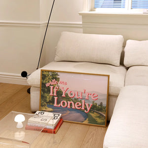 “Write Me If You're Lonely” Horizontal Poster, Wall Art, Trendy Poster
