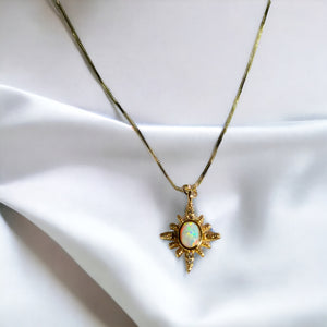 Starbright Necklace  Star Opal 14k Gold Necklace