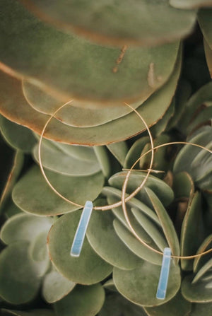 Petite Moonstone Hoops