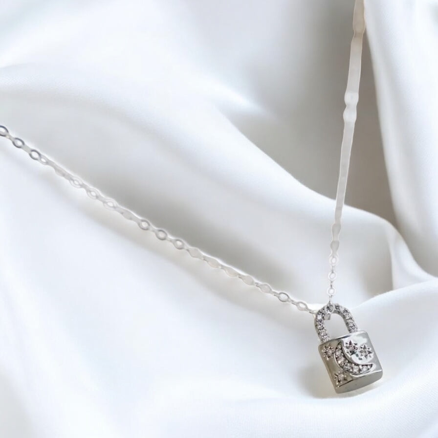 Celestial Lock Charm Necklace