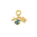 Gold Filled Passport/Earth/Plane Travel Charm