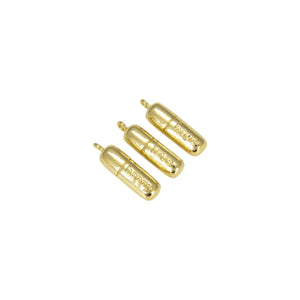 Dainty Pill Bar Charm Pendant in Gold Filled