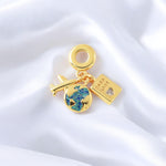 Gold Filled Passport/Earth/Plane Travel Charm
