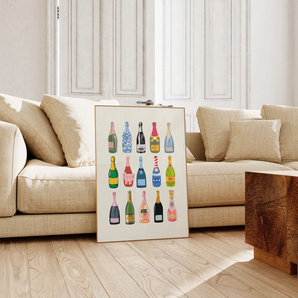 Champagne Physical Poster, Wall Art, Trendy Poster, Bar Cart