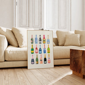 Champagne Physical Poster, Wall Art, Trendy Poster, Bar Cart