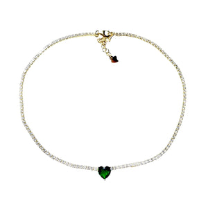 Emerald Heart Tennis Choker