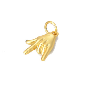 Gold Filled I Love You Hand Gesture Charm Pendant