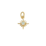 Gold Filled Opal Starburst Charm, North Star Pendant