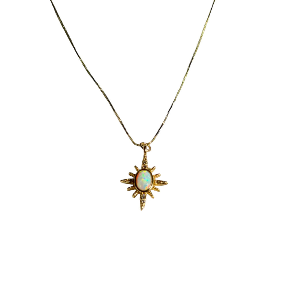 Starbright Necklace  Star Opal 14k Gold Necklace