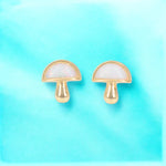 Opal Mushroom Stud Earrings