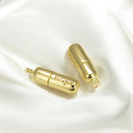 Dainty Pill Bar Charm Pendant in Gold Filled