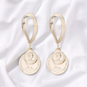 Played Royal King Stud Dangle Drop Earrings
