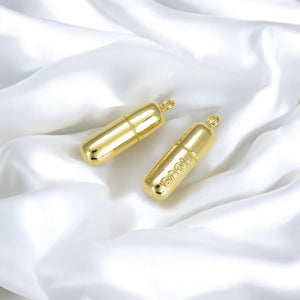Dainty Pill Bar Charm Pendant in Gold Filled