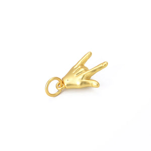 Gold Filled I Love You Hand Gesture Charm Pendant