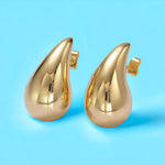 14K Gold Filled 30mm Chunky Modern Teardrop Stud Earrings