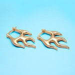 Fire Flame French Lock Latch Earrings