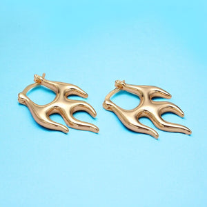 Fire Flame French Lock Latch Earrings