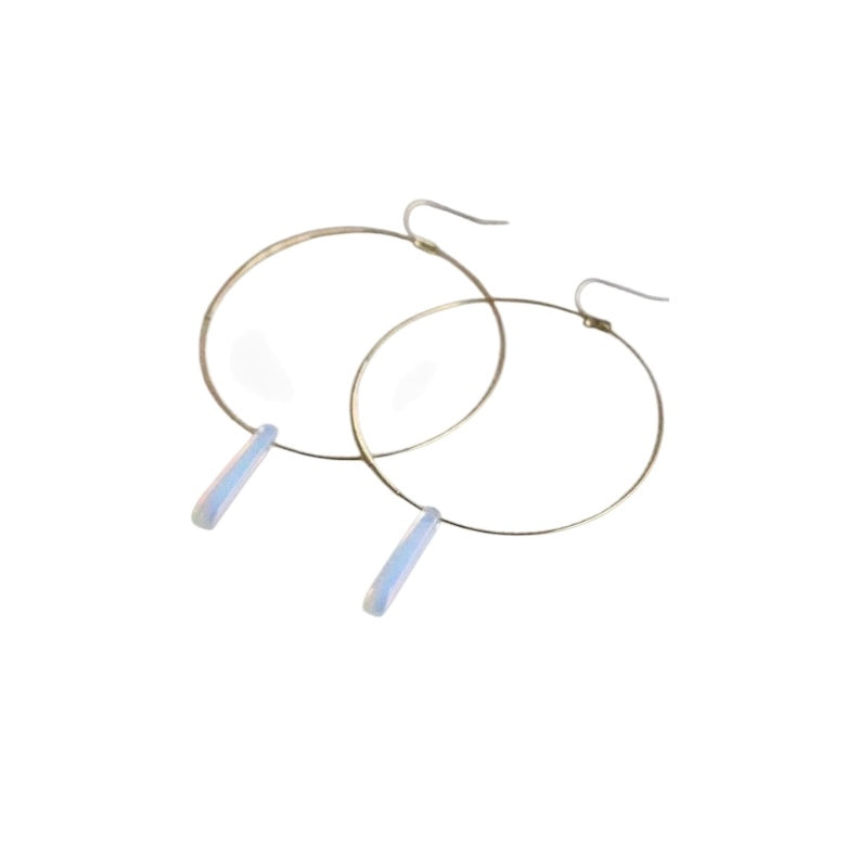Petite Moonstone Hoops