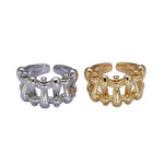 Gold Filled Minimalist Gold & Silver Bubble Wide Geometric Rings