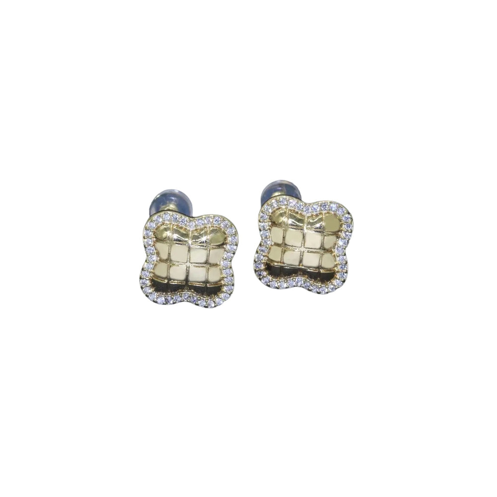 Dainty Clover Cz Stud Earring